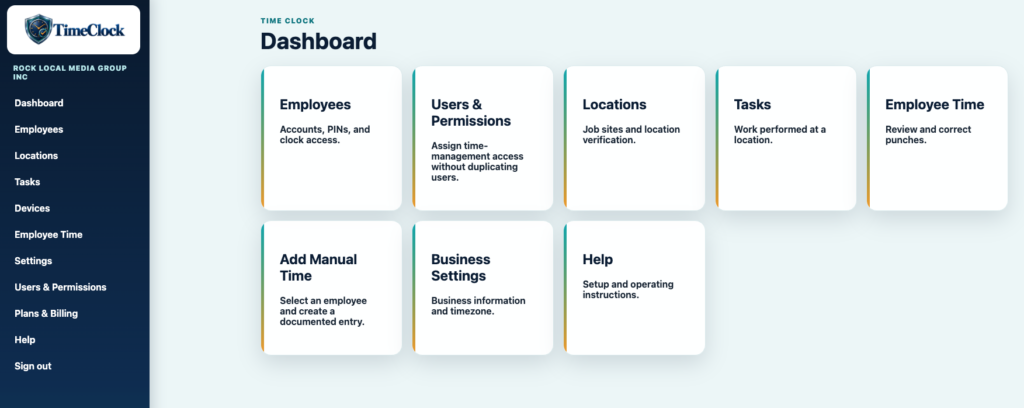 TimeClock Employee Timekeeping | Dashboard